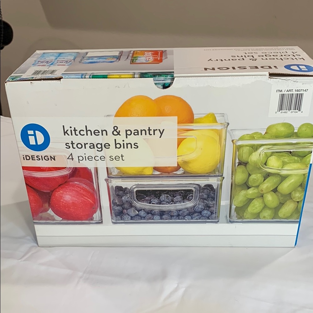 🔹NEW.. IDesign 4  Piece Kitchen & Pantry Storage Bins..